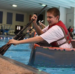 canoe pool lesson fully clothed